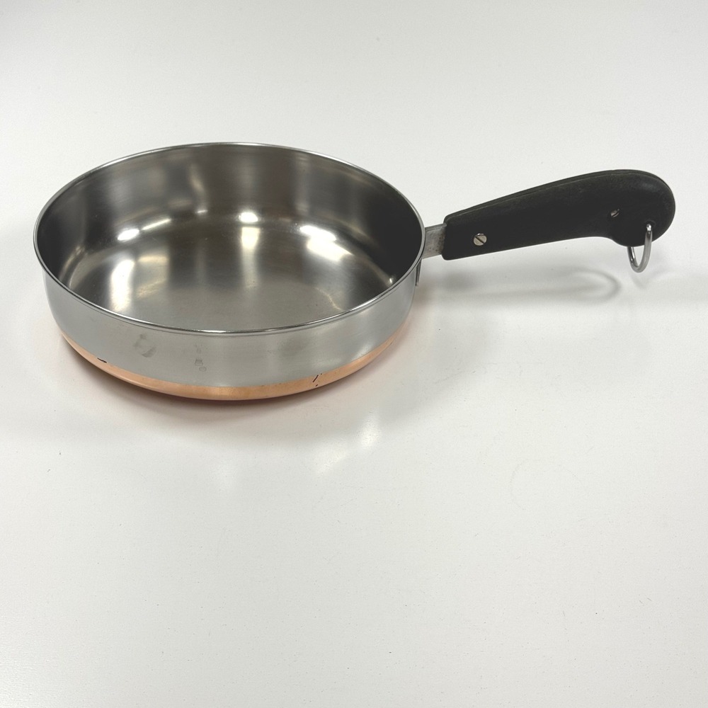 Revere Ware 7 inch Skillet Copper Clad Bottom Sauté Pan Double ring logo